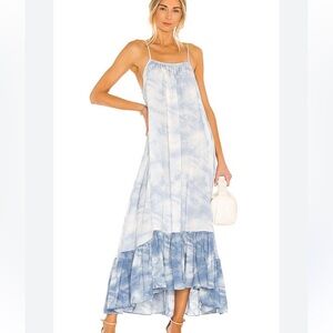 Free people full on maxi slip dress in sea combo size s